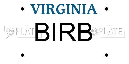 BIRB Virginia License Plate
