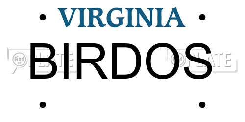 BIRDOS Virginia License Plate
