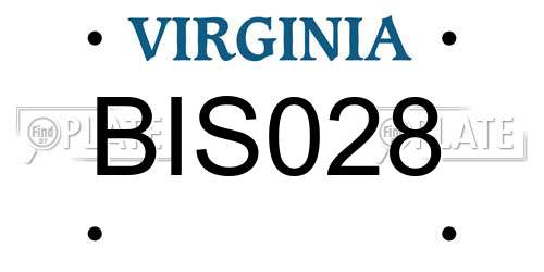 BIS028 Virginia License Plate