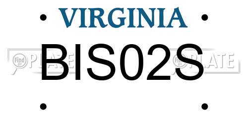BIS02S Virginia License Plate