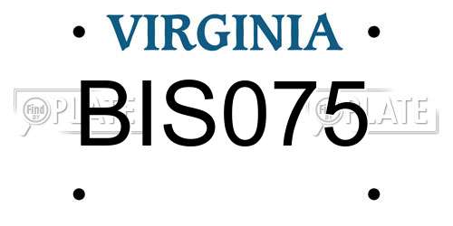 BIS075 Virginia License Plate