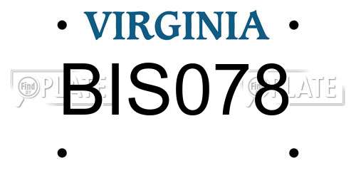 BIS078 Virginia License Plate