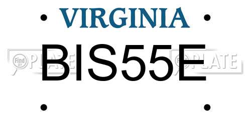 BIS55E Virginia License Plate
