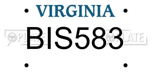 BIS583 Virginia License Plate