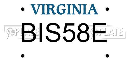 BIS58E Virginia License Plate