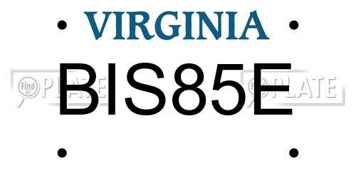 BIS85E Virginia License Plate