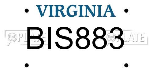 BIS883 Virginia License Plate