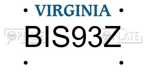 BIS93Z Virginia License Plate