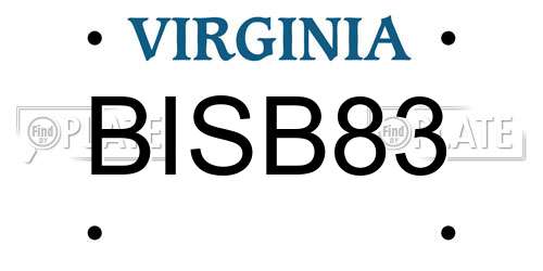 BISB83 Virginia License Plate