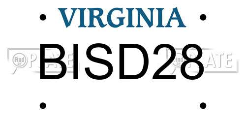 BISD28 Virginia License Plate