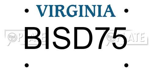 BISD75 Virginia License Plate
