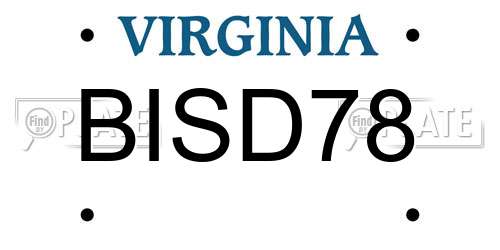 BISD78 Virginia License Plate