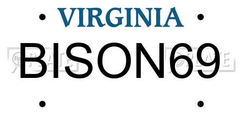 BISON69 Virginia License Plate