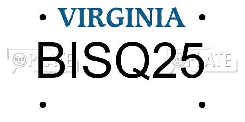 BISQ25 Virginia License Plate