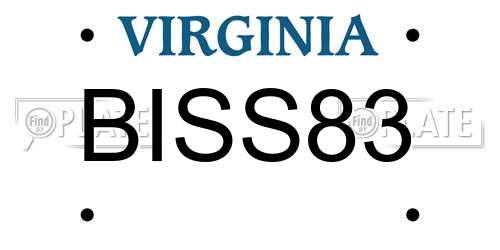 BISS83 Virginia License Plate