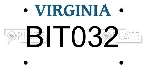 BIT032 Virginia License Plate