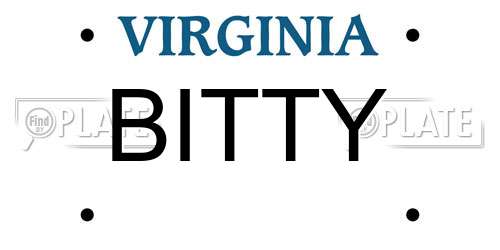 BITTY Virginia License Plate