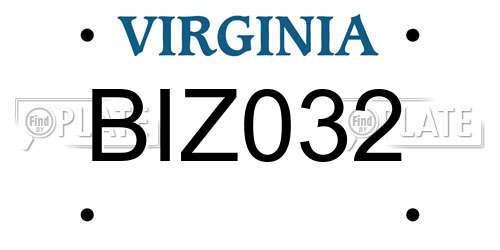 BIZ032 Virginia License Plate