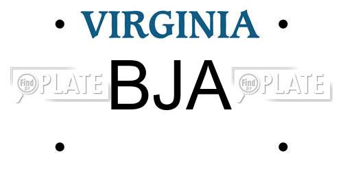 BJA Virginia License Plate