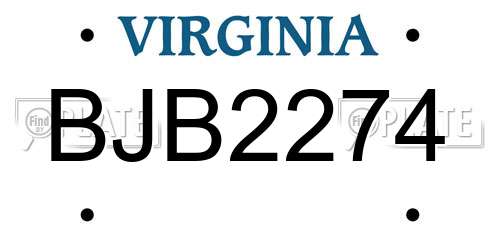 BJB2274 Virginia License Plate