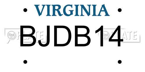 BJDB14 Virginia License Plate