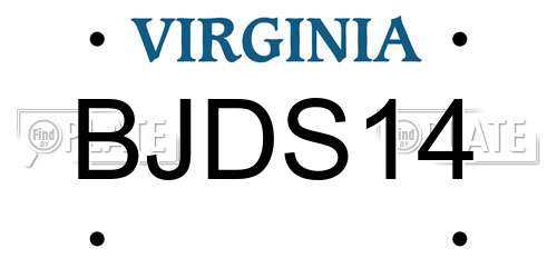 BJDS14 Virginia License Plate