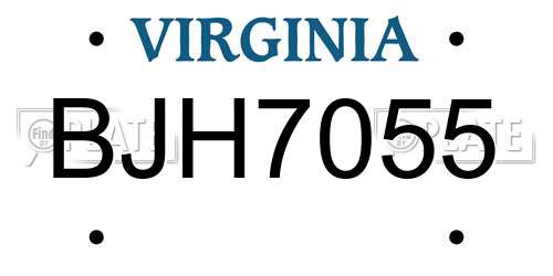 BJH7055 Virginia License Plate