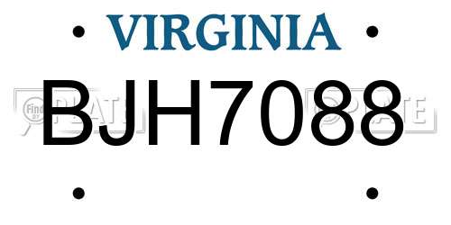 BJH7088 Virginia License Plate