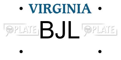 BJL Virginia License Plate