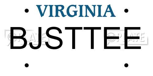 BJSTTEE Virginia License Plate
