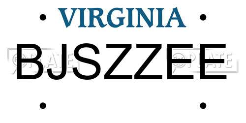 BJSZZEE Virginia License Plate
