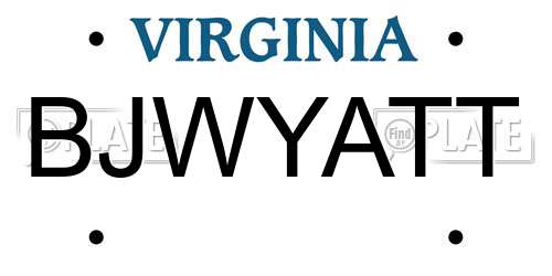 BJWYATT Virginia License Plate