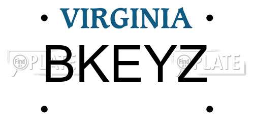BKEYZ Virginia License Plate