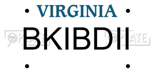 BKIBDII Virginia License Plate