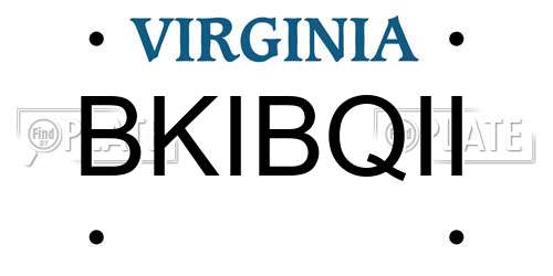 BKIBQII Virginia License Plate