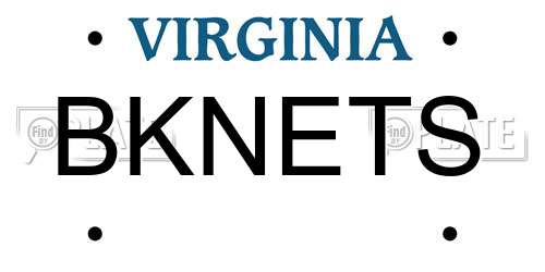 BKNETS Virginia License Plate