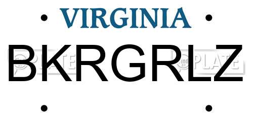 BKRGRLZ Virginia License Plate