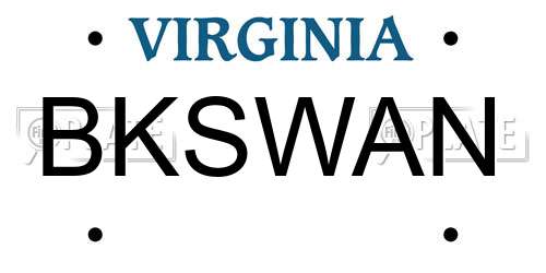 BKSWAN Virginia License Plate