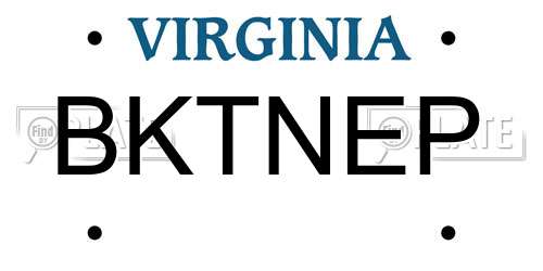 BKTNEP Virginia License Plate