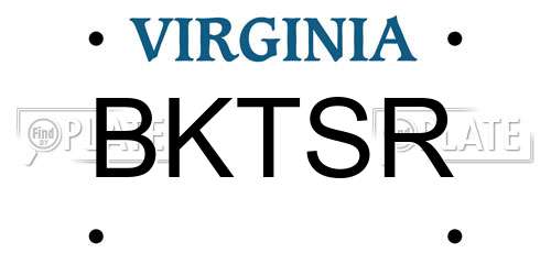 BKTSR Virginia License Plate