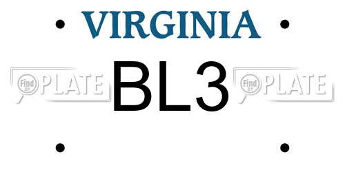 BL3 Virginia License Plate