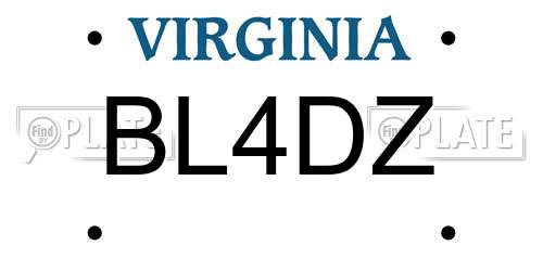 BL4DZ Virginia License Plate