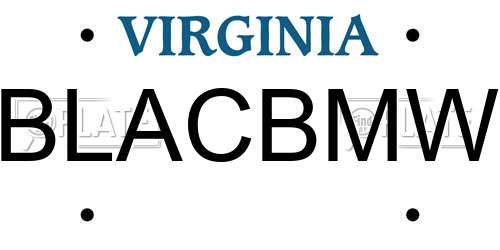 BLACBMW Virginia License Plate