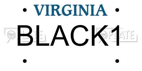 BLACK1 Virginia License Plate
