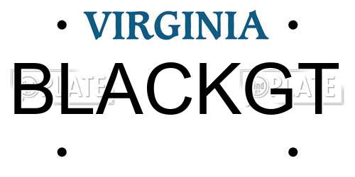 BLACKGT Virginia License Plate