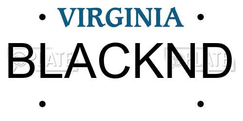 BLACKND Virginia License Plate