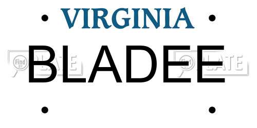 BLADEE Virginia License Plate