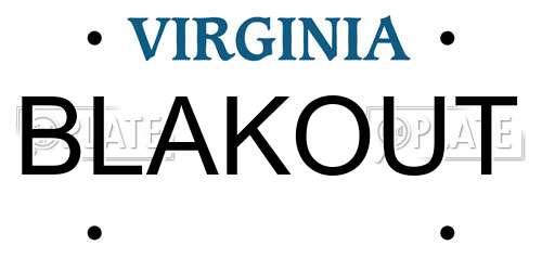 BLAKOUT Virginia License Plate
