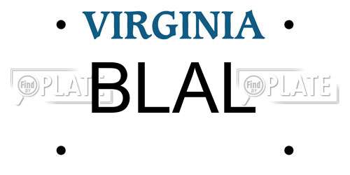 BLAL Virginia License Plate