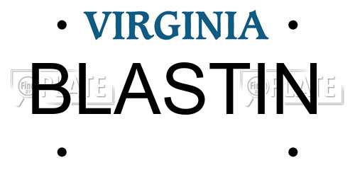 BLASTIN Virginia License Plate